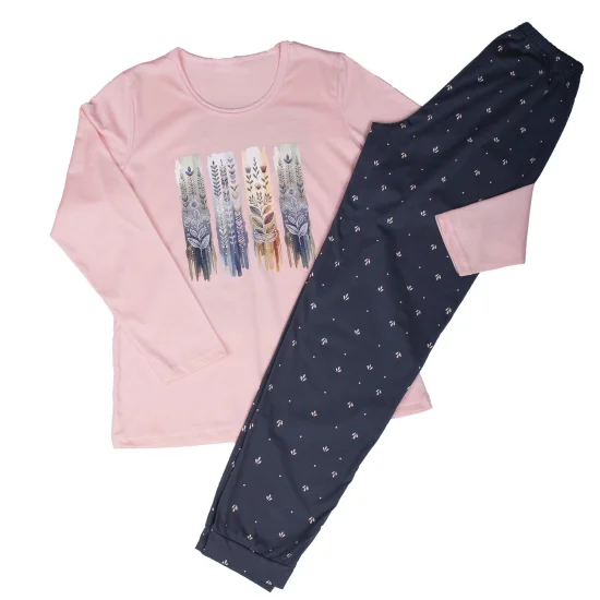 Пижами с дълъг ръкав Дамска пижама с дълъг ръкав и дълъг панталон