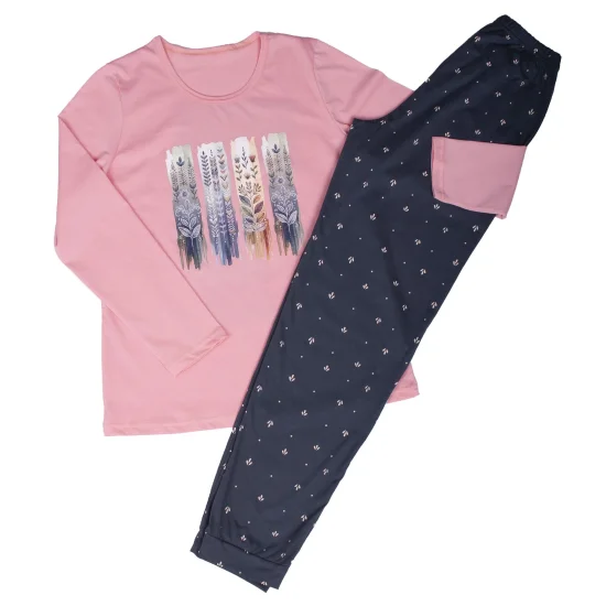 Пижами с дълъг ръкав Дамска пижама с дълъг ръкав и дълъг панталон