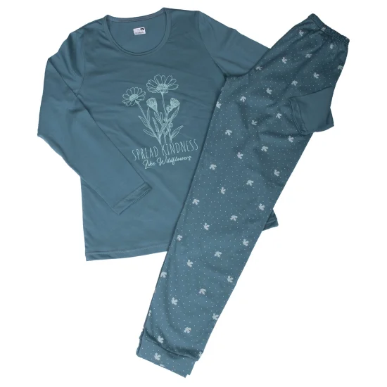 Пижами с дълъг ръкав Дамска пижама с дълъг ръкав и дълъг панталон