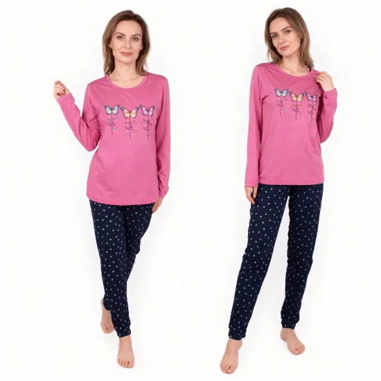 Пижами с дълъг ръкав Дамска пижама с дълъг ръкав и дълъг панталон